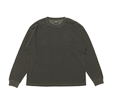 Vintage Wash Big Waffle L TEE BLACK