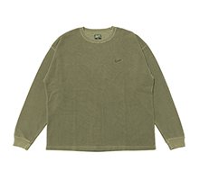 Vintage Wash Big Waffle L TEE OLIVE